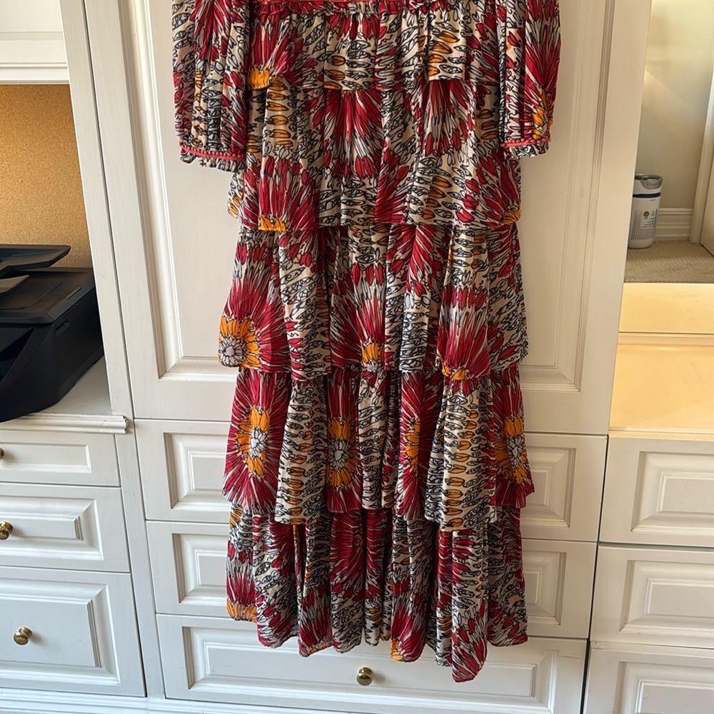 G by Gregory Boho Ruffle Tiered Cotton Dress Designer Size Small - Picture 9 of 16